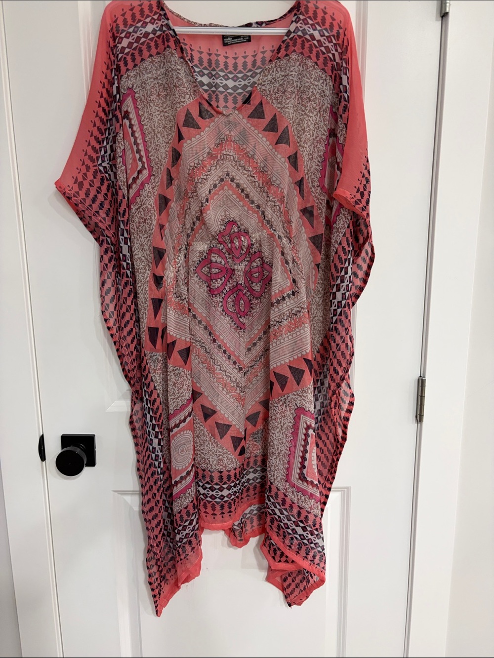 Lightweight Coral Print Kaftan Tunic - Unknown Brand